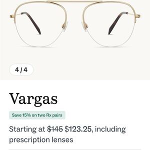 Warby Parker Vargas Glasses in Gold and Black